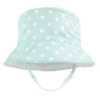 SOMBRERO HUDSON BABY VERDE AGUA REVERSIBLE SOL DOTS