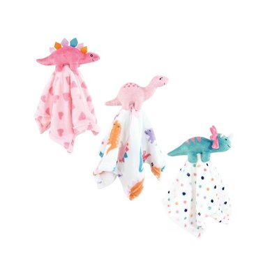 MANTITA DE APEGO - PACK X 3 - DINO NIÑA