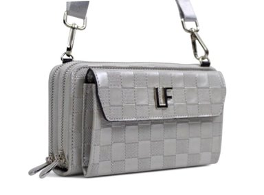 BILLETERA LF BAGS PLATEADO PORTACELULAR BRIELA