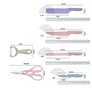 SET DE CUCHILLOS DE ACERO INOXIDABLE 125 PASTEL 6 PIEZAS