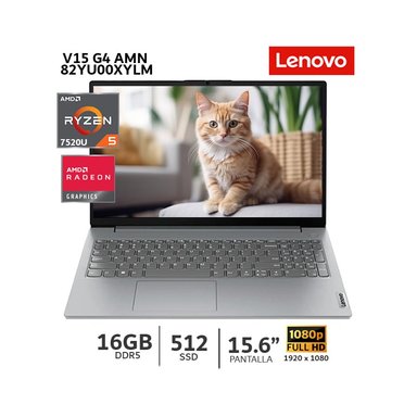 LAPTOP LENOVO V15 G4 AMN (82YU00XYLM) AMD RYZEN 5 7520U 16GB RAM 512GB SSD 15.6" AMN, FHD TN / WIND