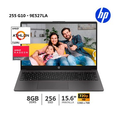 LAPTOP HP 255 G10 AMD ATHLON SILVER 7120U-15.6″ HD-8GB RAM DDR5-256GB SSD-WINDOWS-9E527LA
