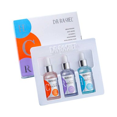 SET TRATAMIENTO FACIAL DR RASHEL SUEROS VITAMINA C RETINOL ACIDO HIALURONICO