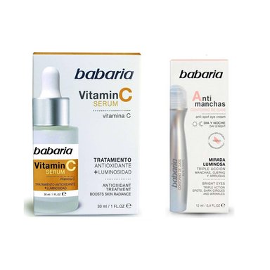 SET SERUM FACIAL BABARIA VITAMINA C + CONTORNO OJOS ANTI MANCHAS