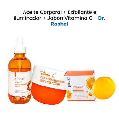 CREMA CORPORAL DR RASHEL EXFOLIANTE E ILUMINADOR VITAMINA C ACEITE JABON 250 GR