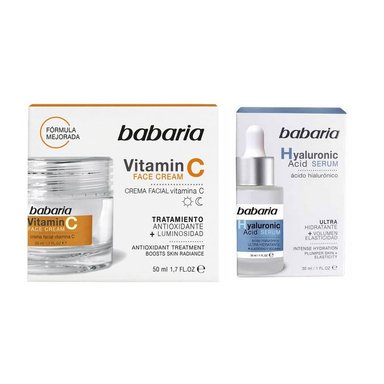 SET SERUM BABARIA SUERO FACIAL ACIDO HIALURONICO + CREMA FACIAL VITAMINA C
