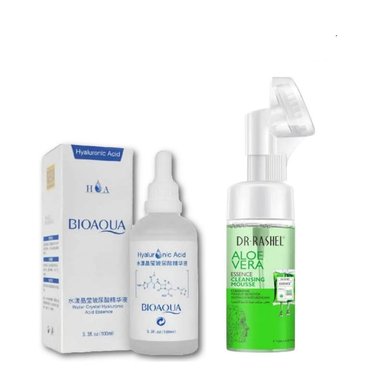SET TRATAMIENTO FACIAL BIO AQUA SERUM ACIDO HIALURONICO 100 ML BIOAQUA + LIMPIADOR ALOE VERA DESMAQUILLADOR