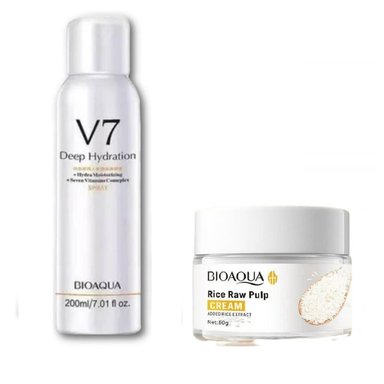SET TRATAMIENTO CORPORAL BIO AQUA SPRAY ACLARANTE V7 + ACLARANTE ARROZ