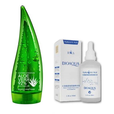 SET TRATAMIENTO BIO AQUA CREMA CORPORAL ALOE VERA + SERUM ACIDO HIALURONICO 100 ML BIOAQUA