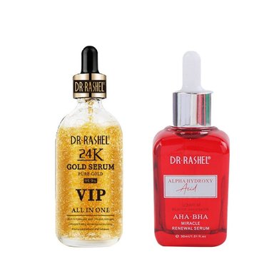 SET SERUM FACIAL DR RASHEL GOLD 99% + ALPHA HYDROXY ACID AHA-BHA