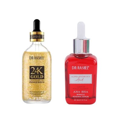 SET SERUM FACIAL DR RASHEL 24K GOLD + ALPHA HYDROXY ACID AHA-BHA