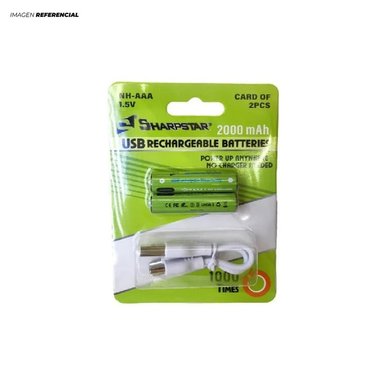 BATERÍAS/PILAS RECARGABLES POR USB AAA 1.5V