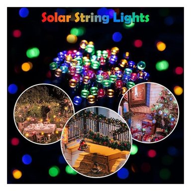 LUCES NAVIDEÑAS CON PANEL SOLAR DE COLORES 20MTS X2UNIDS - 2