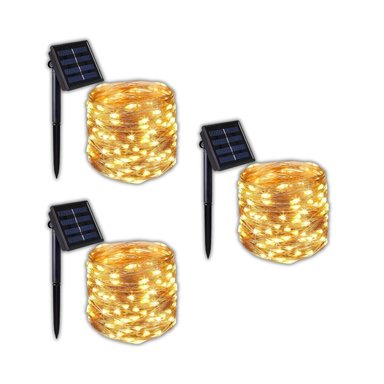 LUCES NAVIDEÑAS CON PANEL SOLAR AMBAR 10MTS X3UNIDS