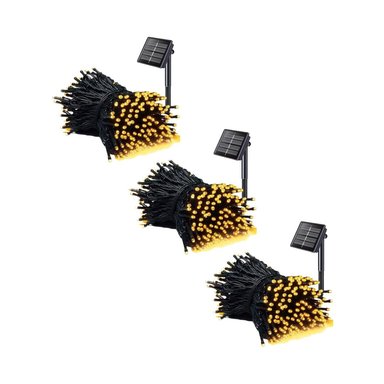 LUCES NAVIDEÑAS CON PANEL SOLAR AMBAR 10MTS X 3UNIDS