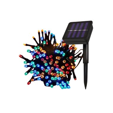 LUCES NAVIDEÑAS CON PANEL SOLAR DE COLORES 10MTS