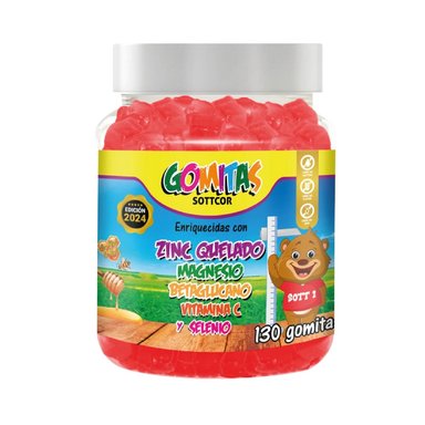 SUPLEMENTO SOTTCOR ZINC NIÑOS GOMITAS 100GR FRESA