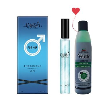 FEROMONAS EN PERFUME HOMBRE + SHAMPOO VERDE