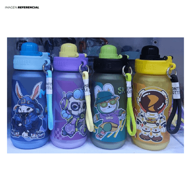 BOTELLA TOMA TODO PARA NIÑOS CON DISEÑO DE 500 ML