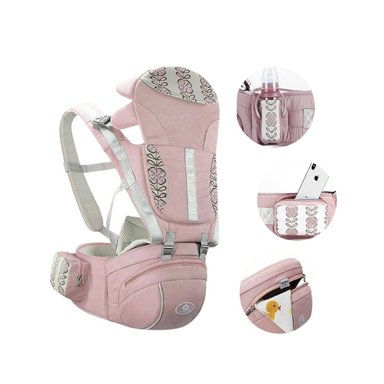 CANGURO ERGONÓMICO 5 EN 1 ROSA PARA BEBÉ