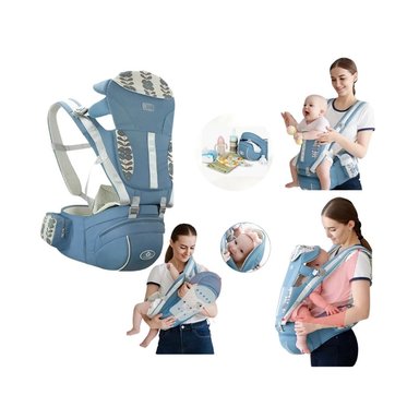 CANGURO ERGONÓMICO 5 EN 1 CELESTE PARA BEBÉ