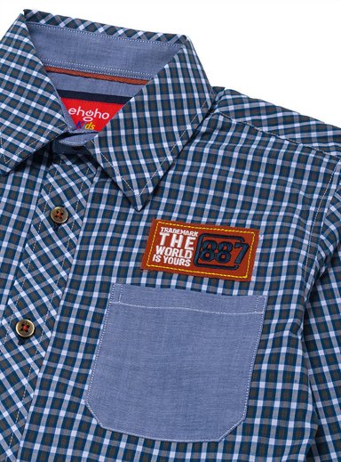 CAMISA ALGODÓN NIÑO EHGHO GRIS CUADROS