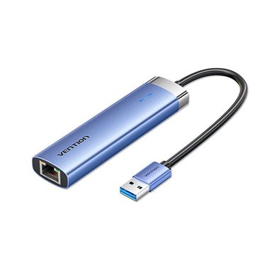 ADAPTADOR VENTION USB 3.0 ETHERNET LAN + HUB USBX3 - 1000MBPS MACBOOK NYLON - 1