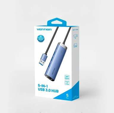 ADAPTADOR VENTION USB 3.0 ETHERNET LAN + HUB USBX3 - 1000MBPS MACBOOK NYLON - 3