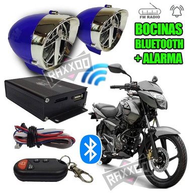 KIT PARLANTE BOCINA BLUETOOTH ALARMA MOTO CON CONTROL REMOTO