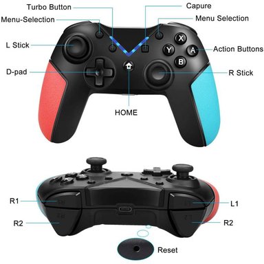 MANDO PARA NINTENDO SWITCH PRO INALÁMBRICO CONTROLLER COMPATIBLE PC - 2