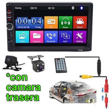 AUTORADIO MP5 PANTALLA TÁCTIL CON CÁMARA DE RETROCESO BLUETOOTH USB