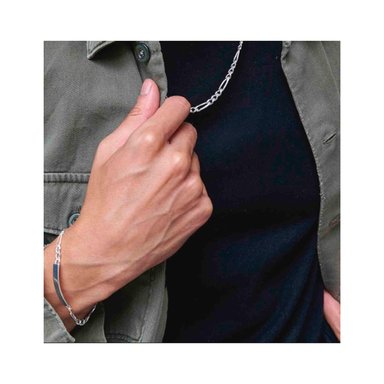 PULSERA HOMBRE ESCLAVA ACERO INOXIDABLE BRAZALETE PLATEADO - 2