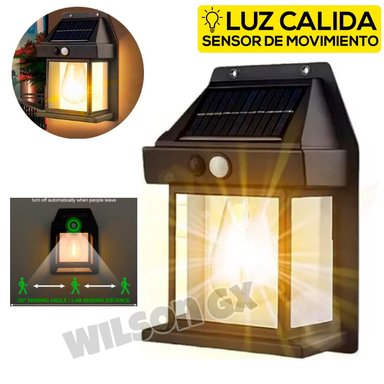 FOCO NEGRO SOLAR CON SENSOR MOVIMIENTO LÁMPARA EXTERIORES LUZ RECARGABLE