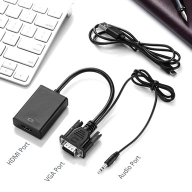 CABLE ADAPTADOR VGA A HDMI AUDIO JACK 35MM CONVERTIDOR - 2