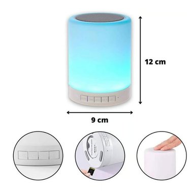 PARLANTE BLUETOOTH TOUCH LAMPARA 2 EN 1 RECARGABLE LUCES LED - 3