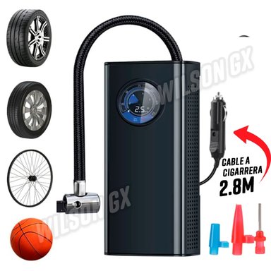 COMPRESOR DE AIRE CON PANTALLA INFLADOR LLANTA CON CABLE