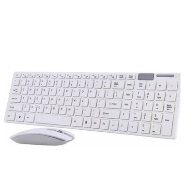 KIT TECLADO Y MOUSE INALÁMBRICO PARA PC LAPTOP MAC BLANCO - 3