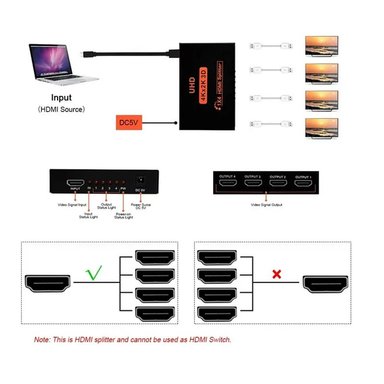 SPLITTER HDMI 1X4 4K 2K 1080P HD 4 PANTALLAS - 3