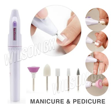 KIT PULIDOR DE UÑAS RECARGABLE + 5 LIMAS MANICURE PEDICURE