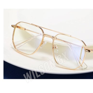 LENTES PREMIUM MODELO CLÁSICO CON FILTRO AZUL PARA COMPUTADORA DORADO - 2