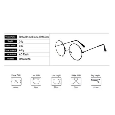 LENTES REDONDOS DE DESCANSO RETRO VINTAGE COREANO LENNON POTTER UNISEX - 2