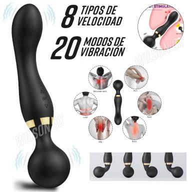 MASAJEADOR 2 EN 1 MULTIUSO RELAX INTIMO 8 VELOCIDADES