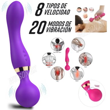 MASAJEADOR 2 EN 1 MULTIUSO RELAX INTIMO 8 VELOCIDADES