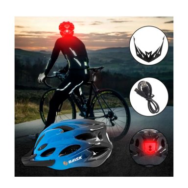 CASCO PARA BICICLETA CON LUZ RECARGABLE USB CICLISMO - AZUL - 3