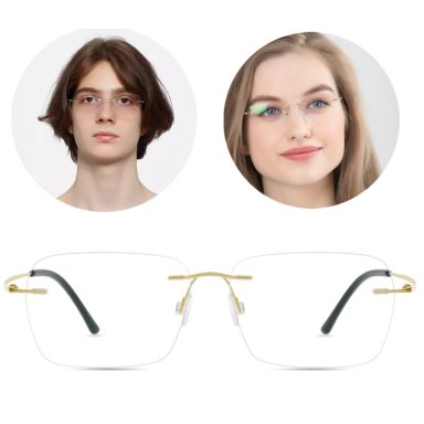 LENTES DE DESCANSO INVISIBLES SIN BORDE Y MONTURA RETRO VINTAGE CUADRADO