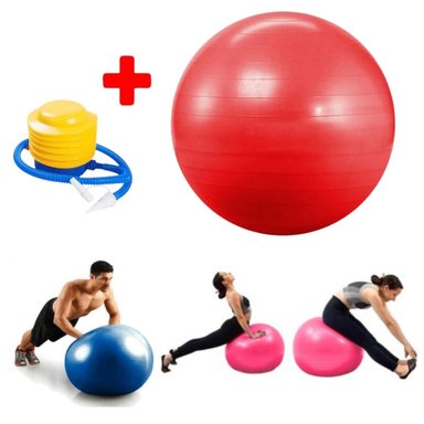 PELOTA DE PILATES CON INFLADOR - BOLA IDEAL YOGA FITNESS GIMNASIO