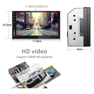 AUTORADIO PANTALLA TÁCTIL MIRRORLINK ANDROID IPHONE BT USB AUX 7 PULG - 5