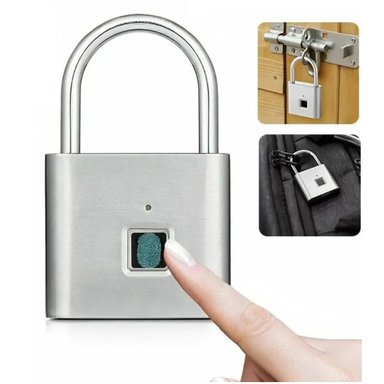 CANDADO INTELIGENTE CON HUELLA DACTILAR RECARGABLE SEGURIDAD USB
