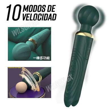 MASAJEADOR DOBLE ESTIMULACIÓN INTIMO 10 MODOS VELOCIDAD RELAJANTE
