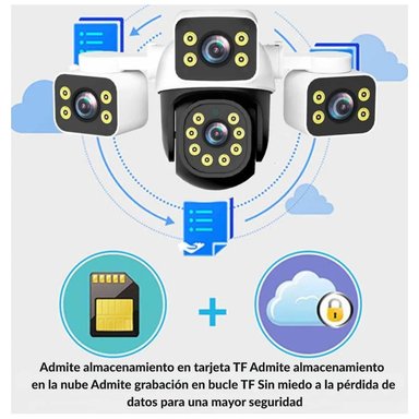 CAMARA SEGURIDAD IP TRIPLE LENTE WIFI PTZ IP66 3 EN 1 360 EXTERIOR - 2